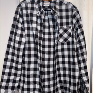 Timberland Men's Black and White Plaid Shirt